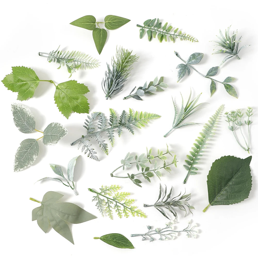Green Artificial Silk Leaves for DIY Wedding & Party Decor 10Pc Artificial Leaf Decor Babs