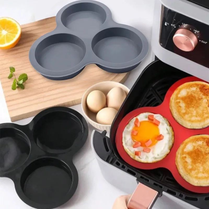 3-Cavity Silicone Muffin & Egg Mold – Air Fryer Oven Safe Silicone Baking Mold Babs