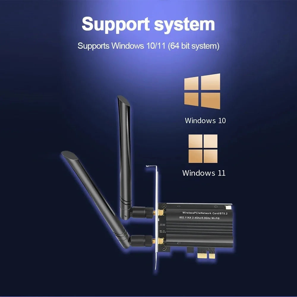 KEBIDUMEI WiFi 6E AX5400 PCIe Adapter + Bluetooth 5.2 Card PCIe WiFi Adapter Babs