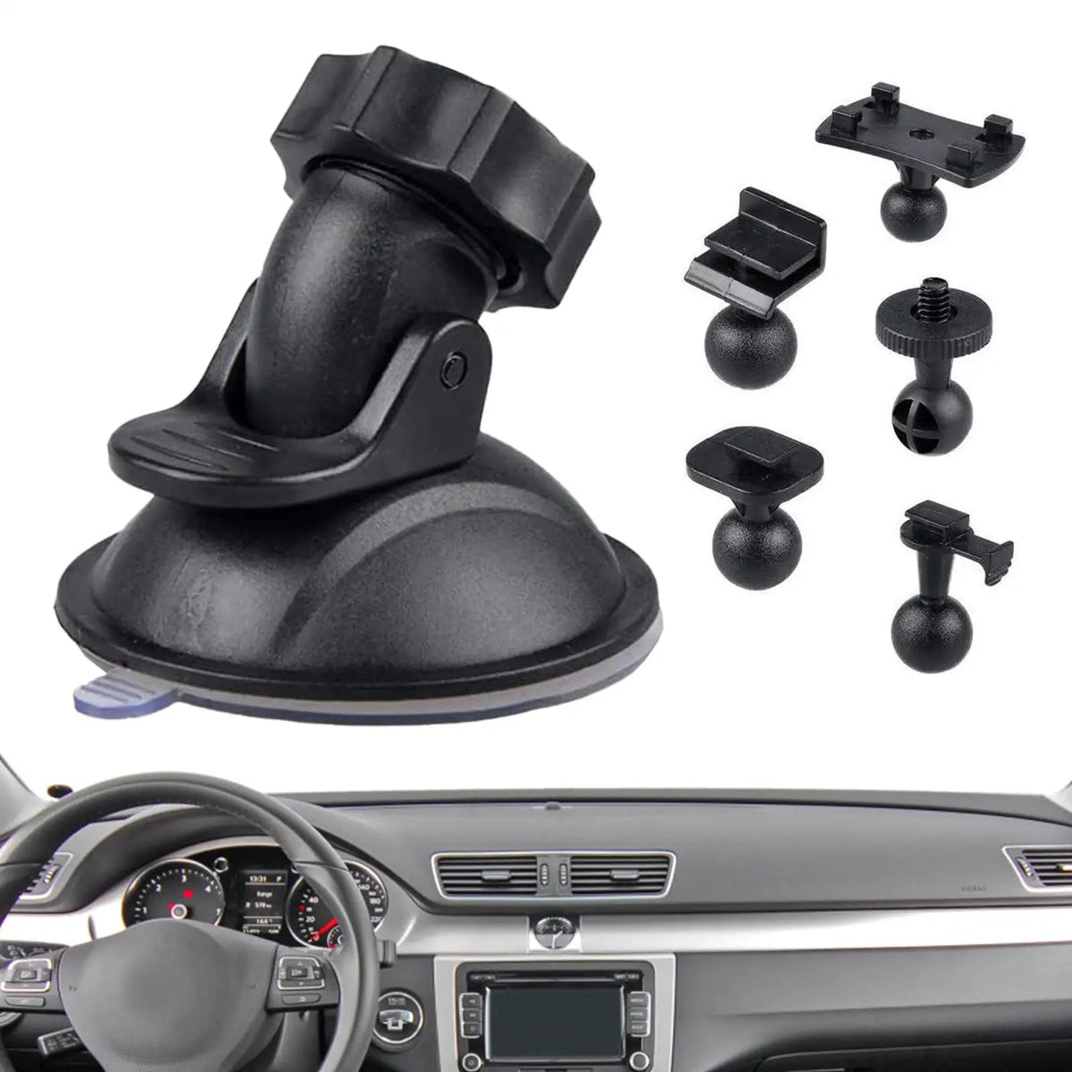 Dash Cam Suction Cup Mount with 5 Adapters – 360° Adjustable Dash Cam Mount Babs