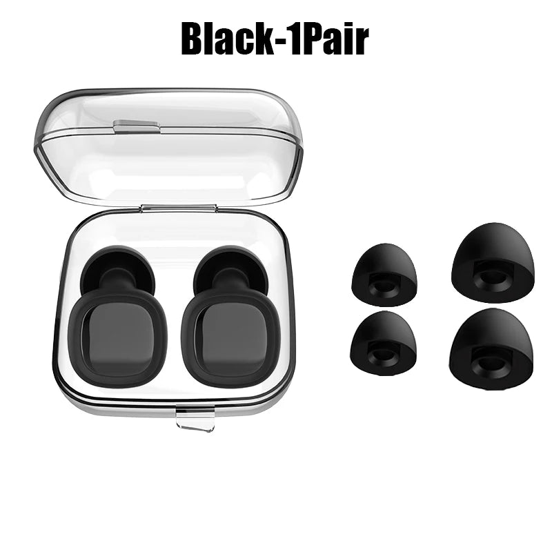 Silicone Ear Plugs for Sleeping – Waterproof & Noise Blocking Silicone Ear Plugs Babs Black-1Pair