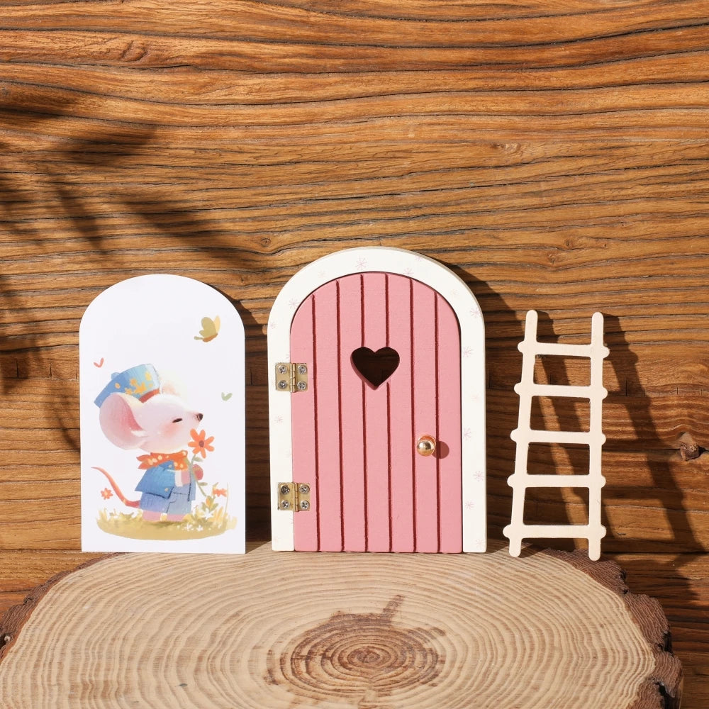 Mini Fairy Door Wooden Mouse Magic Door Garden Decor Fairy Garden Decor Babs