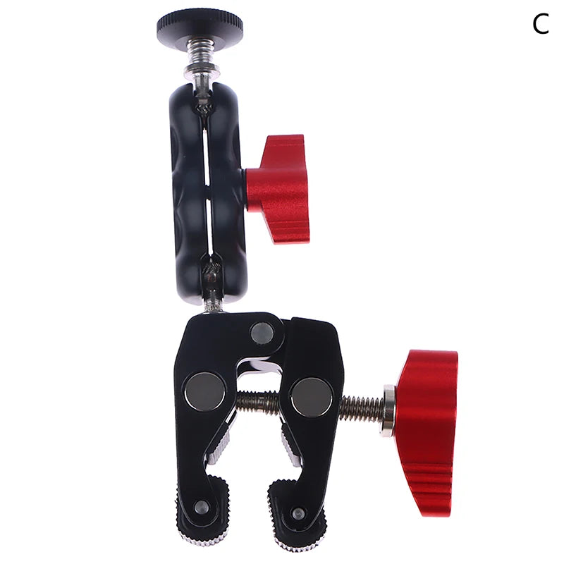 Aluminum Alloy Double Ball Head Magic Arm Clamp 1/4" 3/8" Camera Arm Clamp Babs C