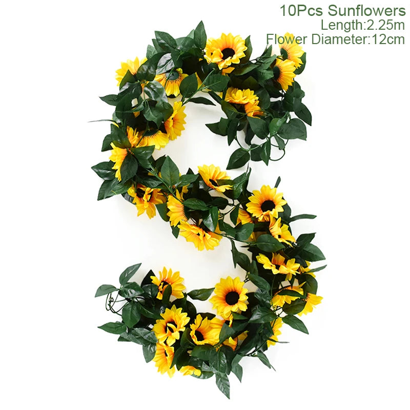 Sunflower Silk Vine Garland for Wedding Arch & Home Décor Artificial Flower Garland Babs D