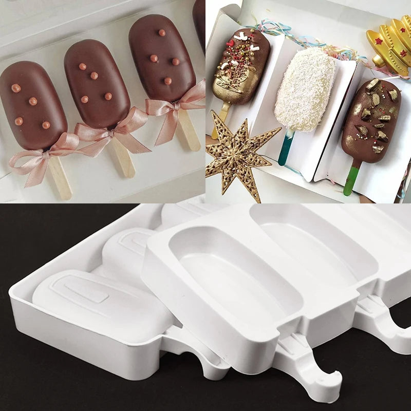 Silicone Popsicle & Ice Cream Mold Tray – DIY Dessert Maker Silicone Dessert Mold Babs