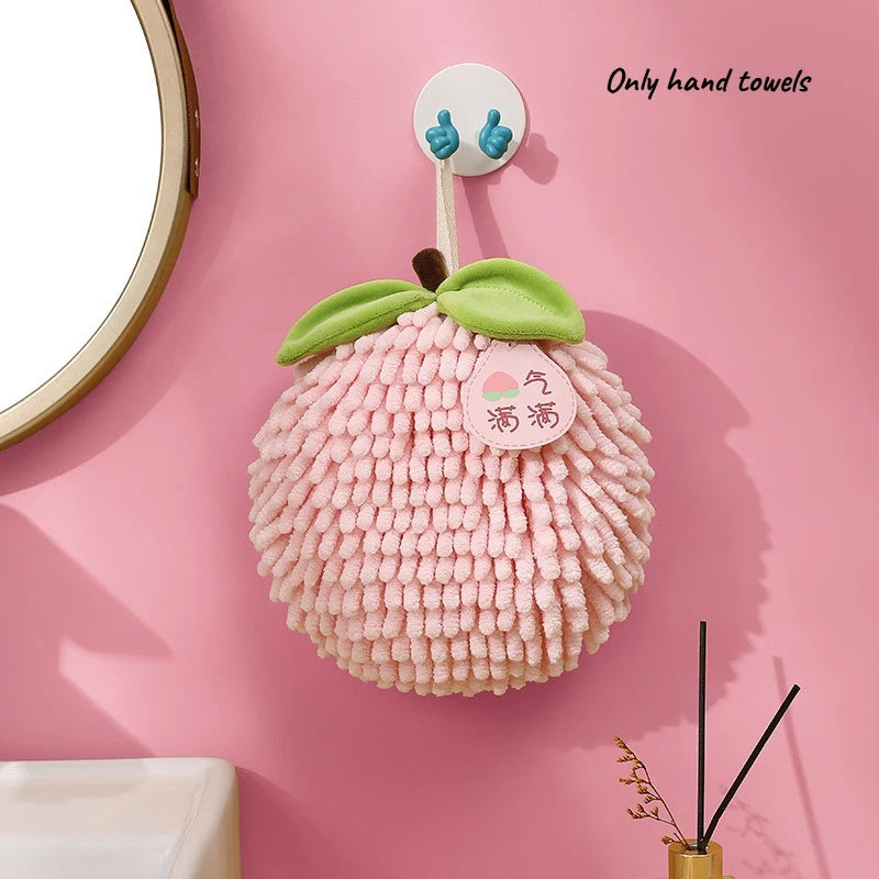 Fruit Hanging Hand Towel – Absorbent Quick-Dry Microfiber Hanging Hand Towel Babs pink