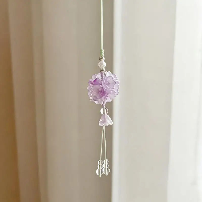 Bellflower Tassel Car Rearview Mirror Pendant Ornament Car Hanging Ornament Babs A9