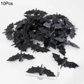 Halloween Plastic Spider Bat Bug Set – Scary Party Props Halloween Trick Props Babs 10pcs bat