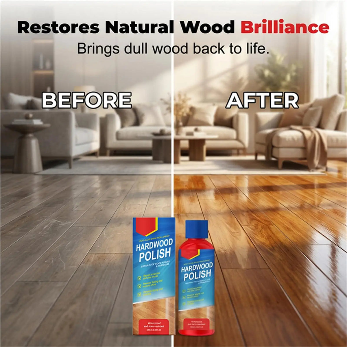 Hardwood Floor Polish & Scratch Repair – Wood Floor Restorer Floor Polish Restorer Babs