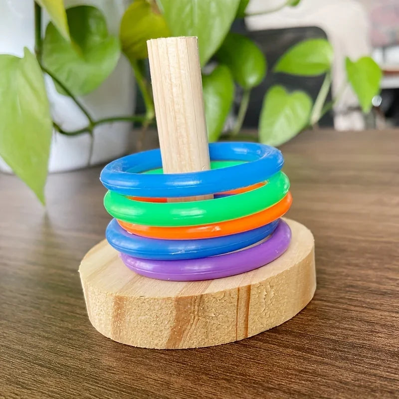 Wooden Interactive Ring Toy for Parrots & Parakeets Bird Ring Toy Babs