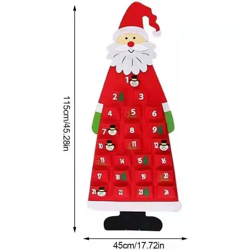 Santa Claus Felt Advent Calendar Christmas Wall Hanging Decor Advent Calendar Babs