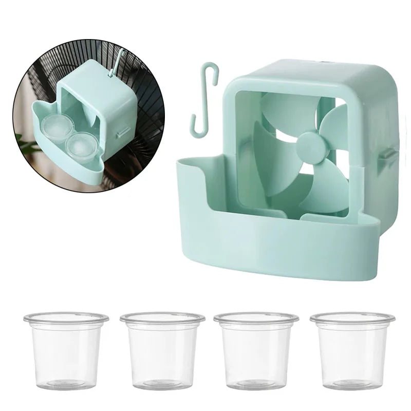 Hanging Fan Ice Cooling Box Attachment with 4 Ice Cups Fan Cooling Accessory Babs