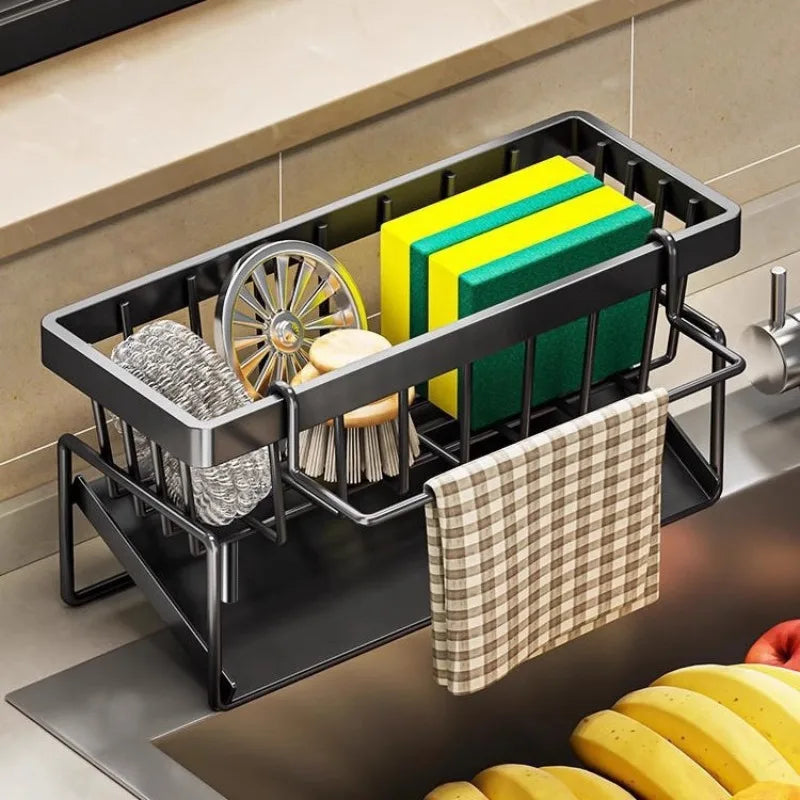 Kitchen Sponge Holder Sink Organizer Drain Rack with Hook Sink Organizer Babs