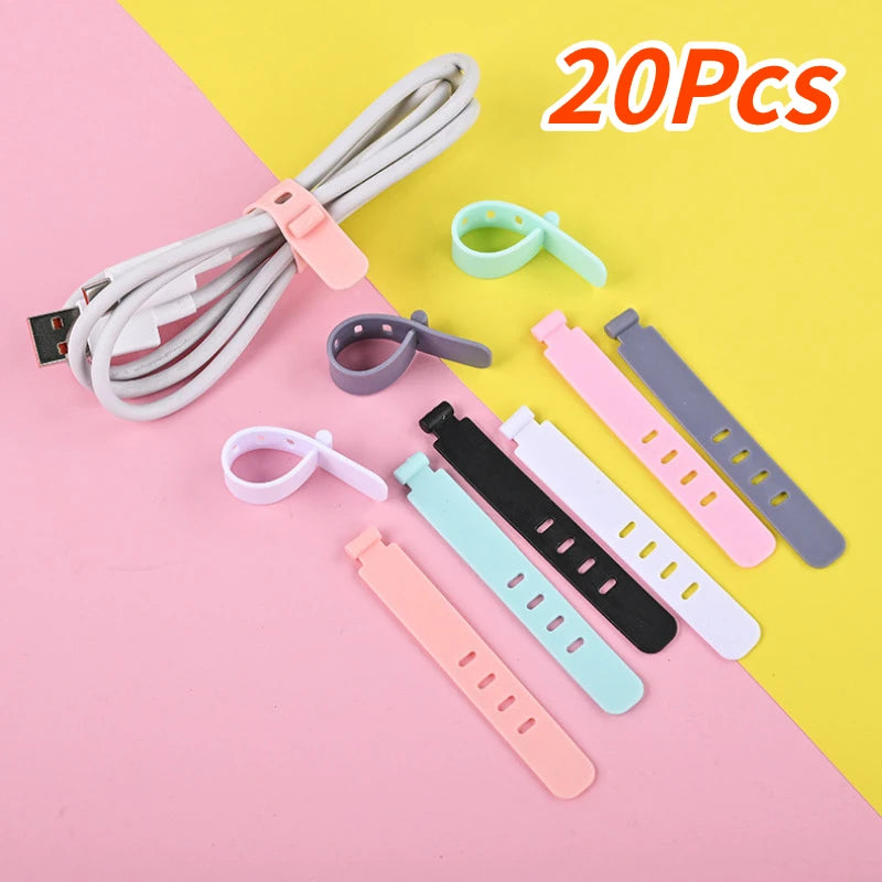 Silicone Cable Organizer Clips & Cord Management Wire Straps Cable Organizer Clips Babs