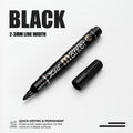 HUXUAN Permanent Markers – Waterproof Oil-Based Multi-Surface Ink Permanent Marker Babs Black