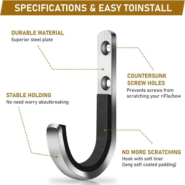 2-Pack Heavy-Duty J-Type Stainless Steel Garage Storage Hooks Garage Storage Hooks Babs