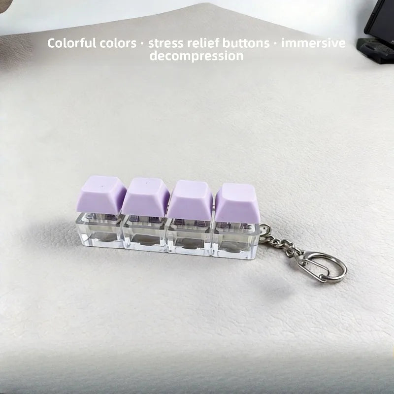 4-Key Mechanical Switch Tester Keychain – Pastel Fidget Toy Keyboard Switch Tester Babs