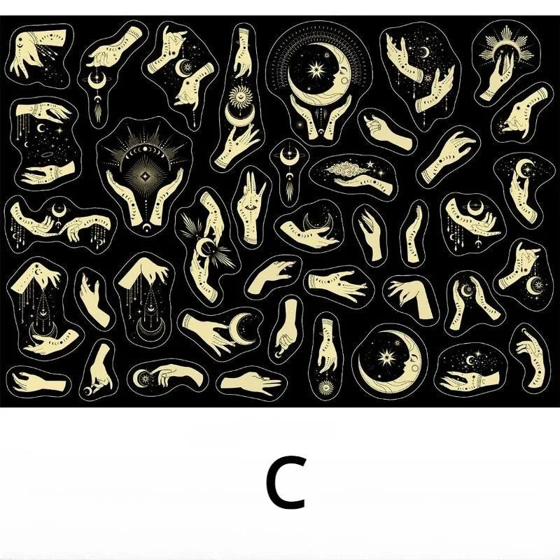 40pc Gold Constellation Washi Stickers for Scrapbooking & Journals Decorative Craft Stickers Babs