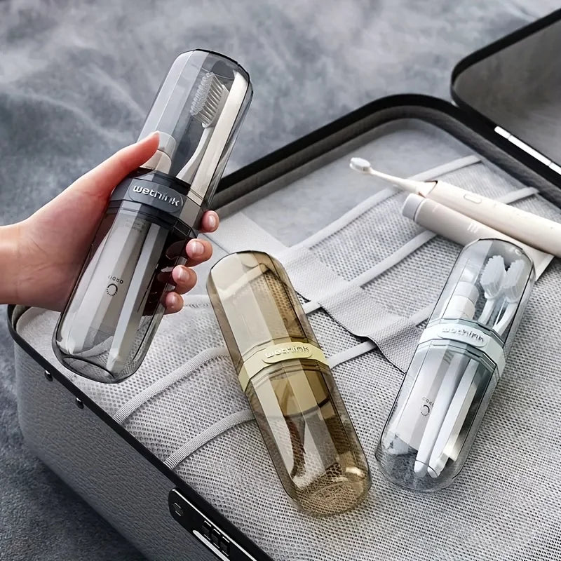 Travel Toothbrush & Mouthwash Cup – Portable Vertical Rinse Cup Travel Toothbrush Cup Babs