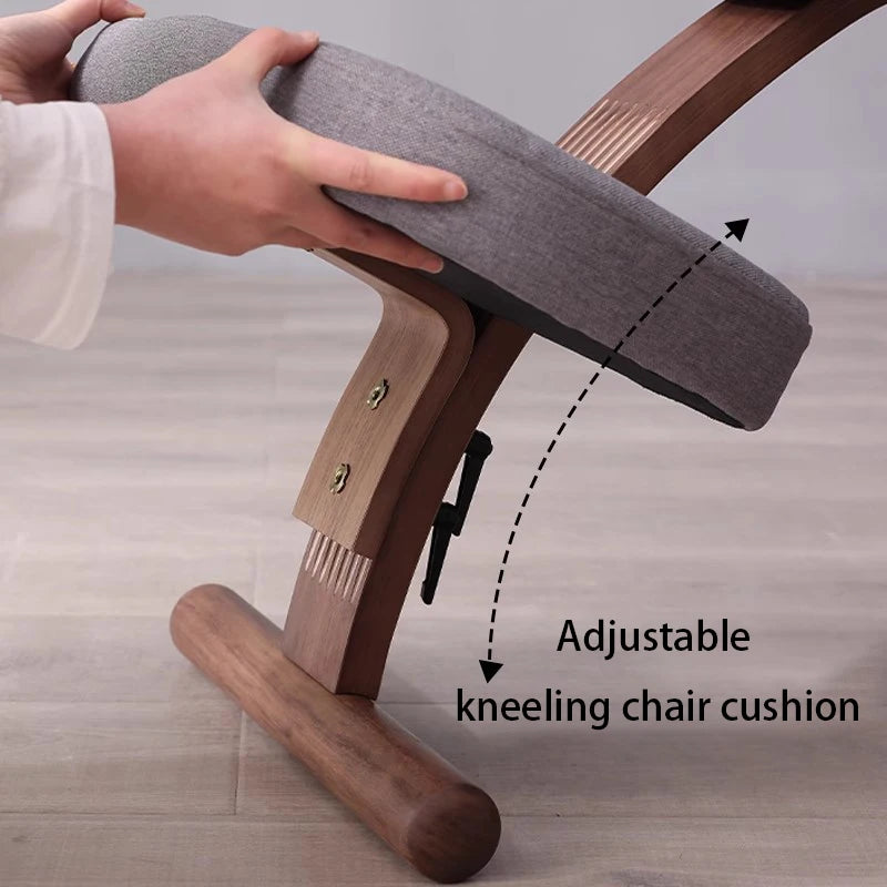 Ergonomic Beech Wood Office Chair | Linen Cushion Modern Desk Ergonomic Office Chair Babs