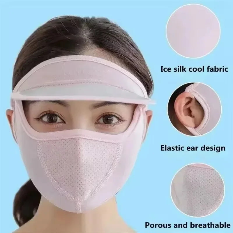 Women's UPF 50+ Ice Silk Sun Shield Face Mask | Breathable UV Sun Shield Mask Babs
