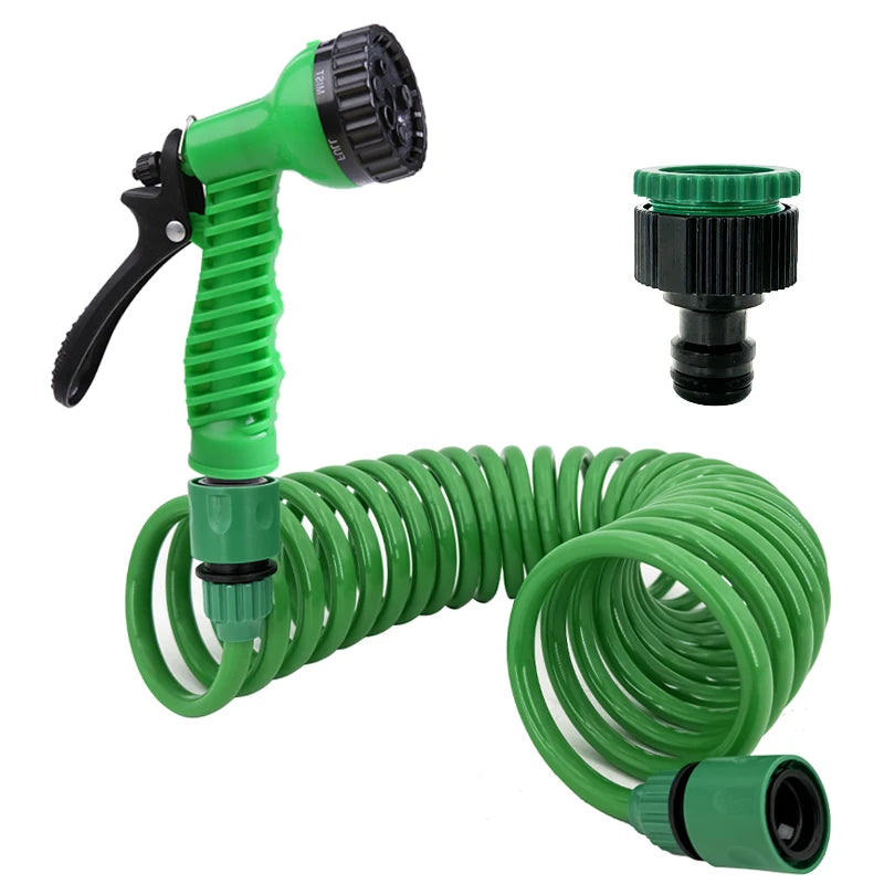 7-Function Garden Hose Sprinkler Nozzle & Car Wash Pipe Garden Hose Sprinkler Babs green 7.5M