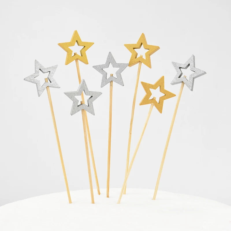 50Pcs Star Bamboo Cocktail Picks – Party Fruit Skewers Disposable Bamboo Picks Babs