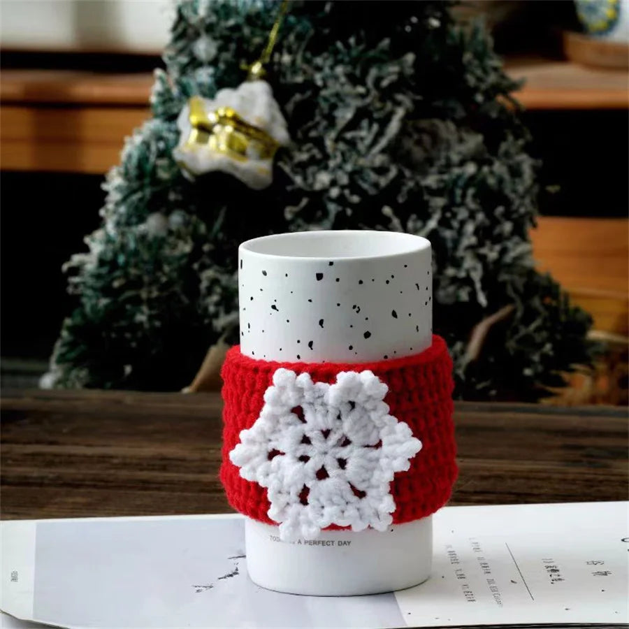 Hand-Knitted Wool Cup Sleeve – Heat-Insulating Drink Cover Wool Cup Sleeve Babs