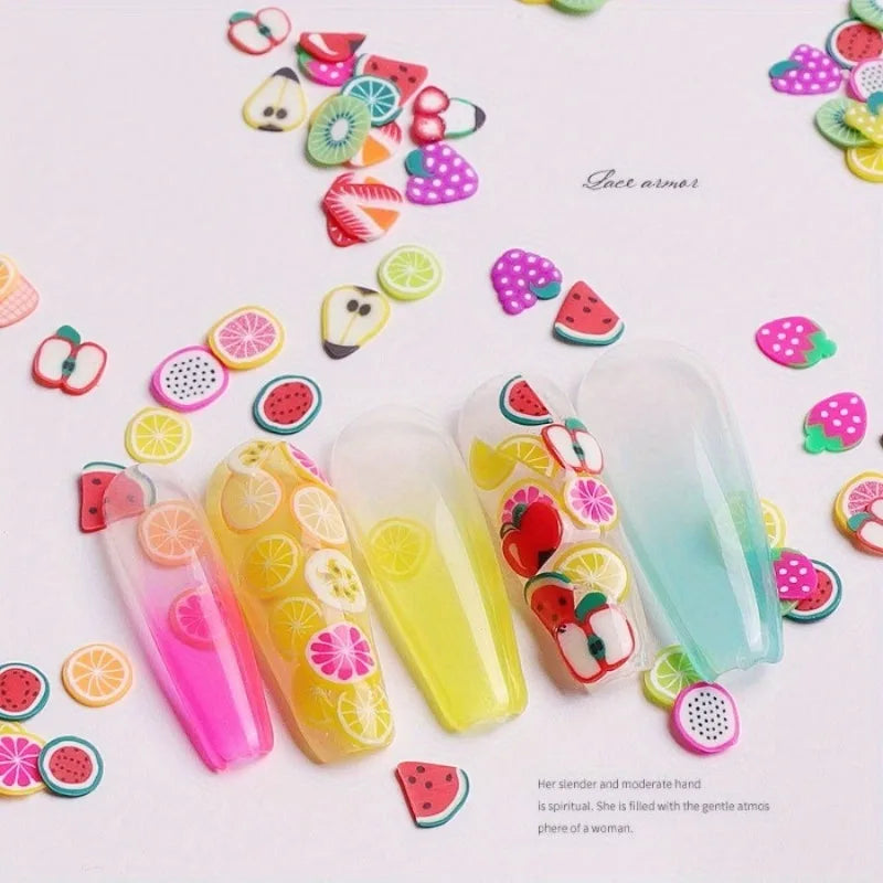 2-Pack Soft Clay Fruit & Feather Nail Art Decoration Pieces Nail Art Decorations Babs