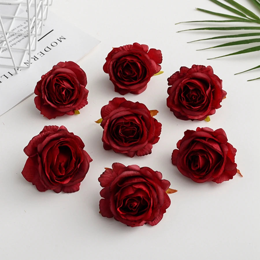 Silk Rose Artificial Flower Heads 30/100 Pcs – DIY & Decor Artificial Silk Flowers Babs Color 18 30 Pieces