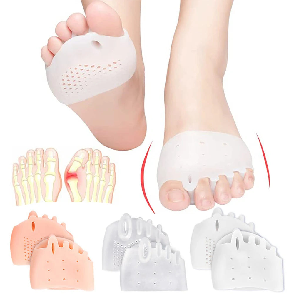 2pcs Silicone Toe Separators & Metatarsal Pads | Forefoot Support Silicone Toe Separator Babs