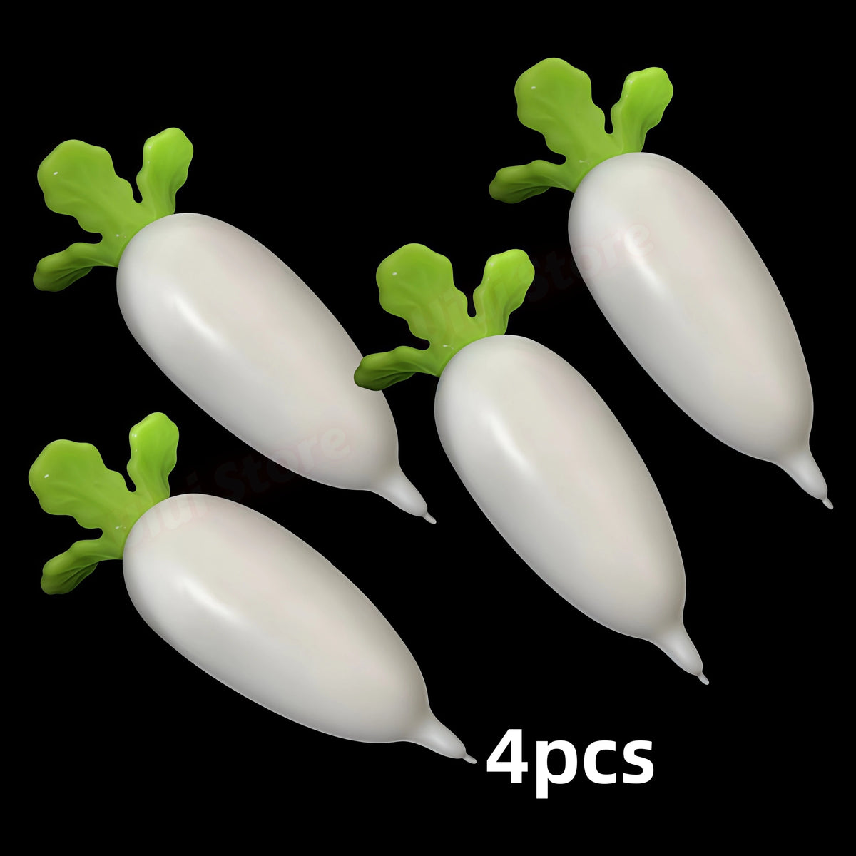 White Radish Crunchy Squishy ASMR Fidget Stress Ball Toy Squishy Fidget Toy Babs 4pcs