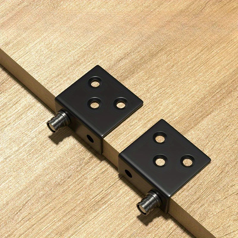 2pcs Stainless Steel Hidden Pivot Cabinet Door Hinge – Upper & Lower Cabinet Door Hinge Babs black