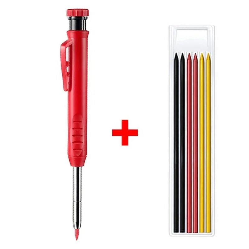 Deep Hole Carpenter Pencil with Refills & Built-In Sharpener Carpenter Pencil Babs