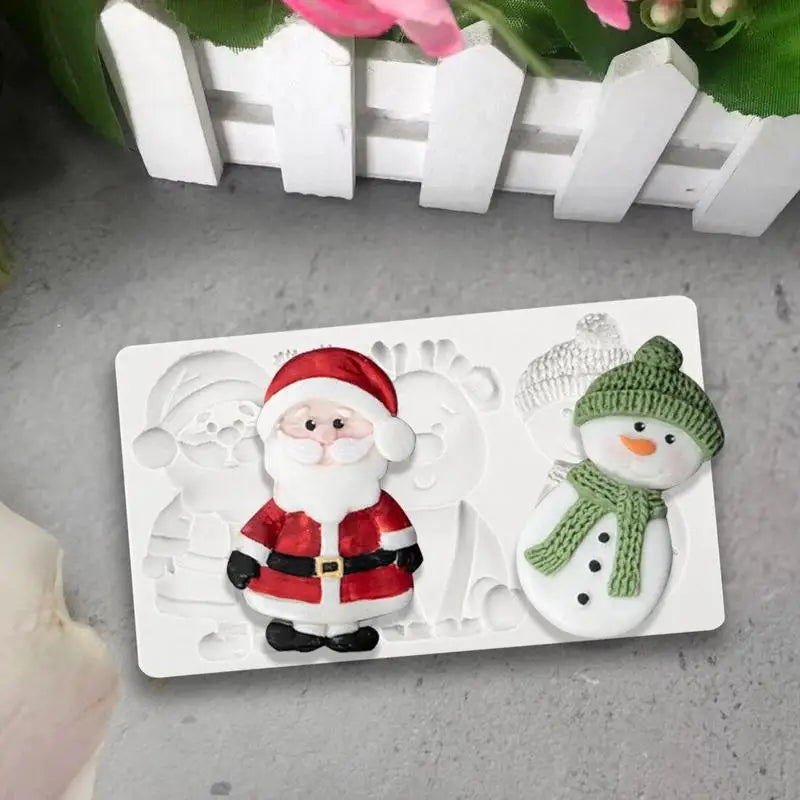 3D Christmas Silicone Mold – Santa, Snowman & Reindeer Silicone Baking Mold Babs