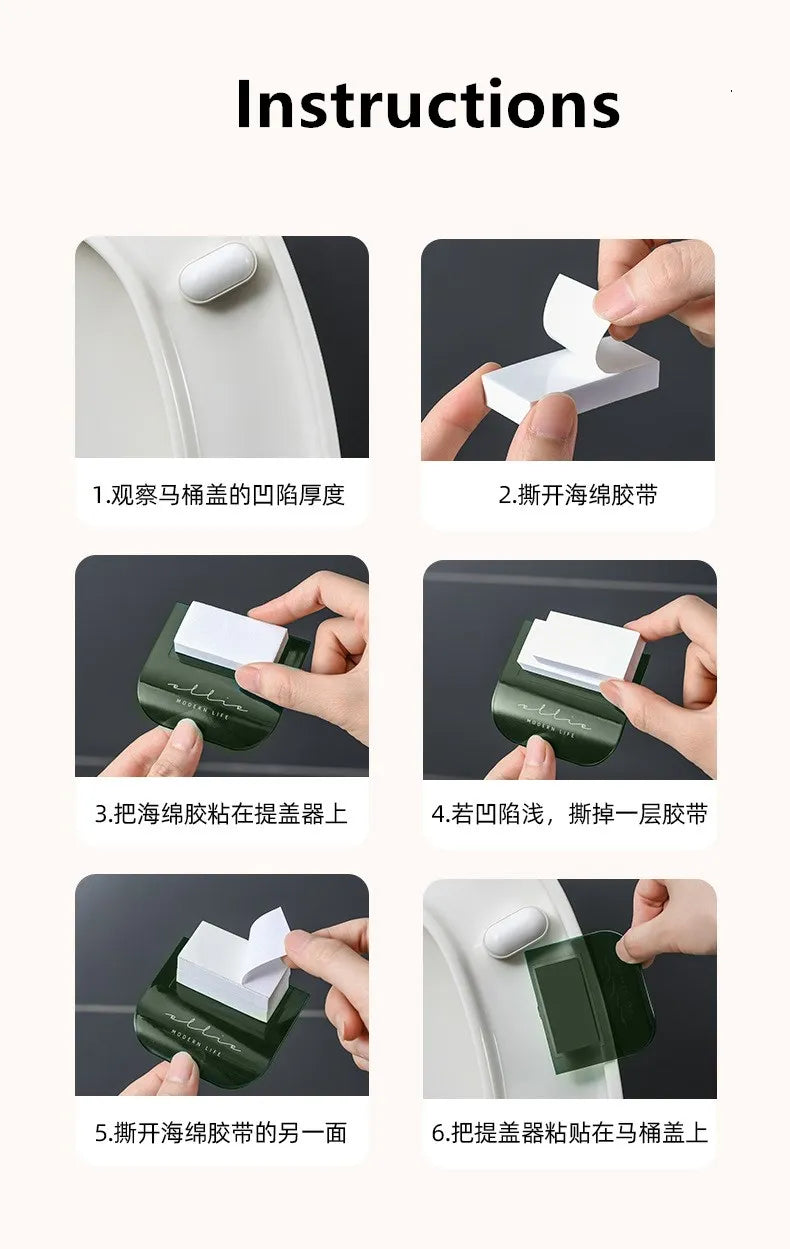 Toilet Seat Lifter Handle – Hygienic No-Touch Lid Cover Toilet Seat Lifter Babs
