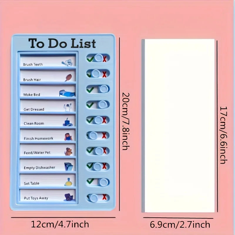 Kids Chore Chart Slide Knob – Visual Daily Routine Board Kids Chore Chart Babs