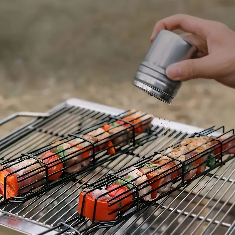 4-Pack BBQ Hot Dog Grilling Baskets – Iron Barbecue Cage Set BBQ Grilling Basket Babs