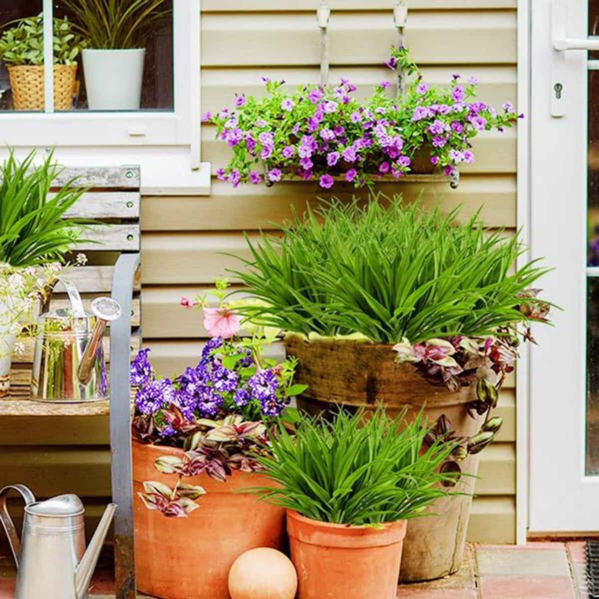 Artificial Grass Bracketplant Décor – 6 or 12 Pack, 40cm Artificial Plant Decor Babs