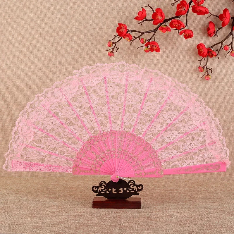 10-Pack Retro Lace Folding Fans – Dance, Photo & Party Props Lace Folding Fan Babs 4a 42.5 x 23 cm