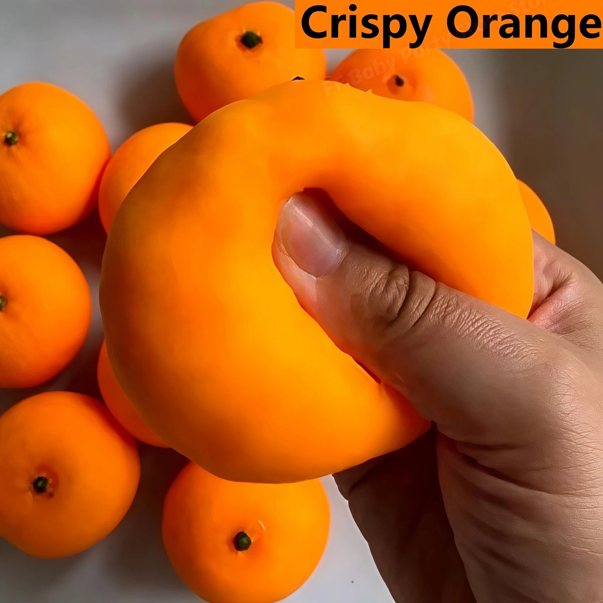 Orange Squishy Squeeze Ball ASMR Sensory Fidget Toy & Party Gift Sensory Fidget Toy Babs
