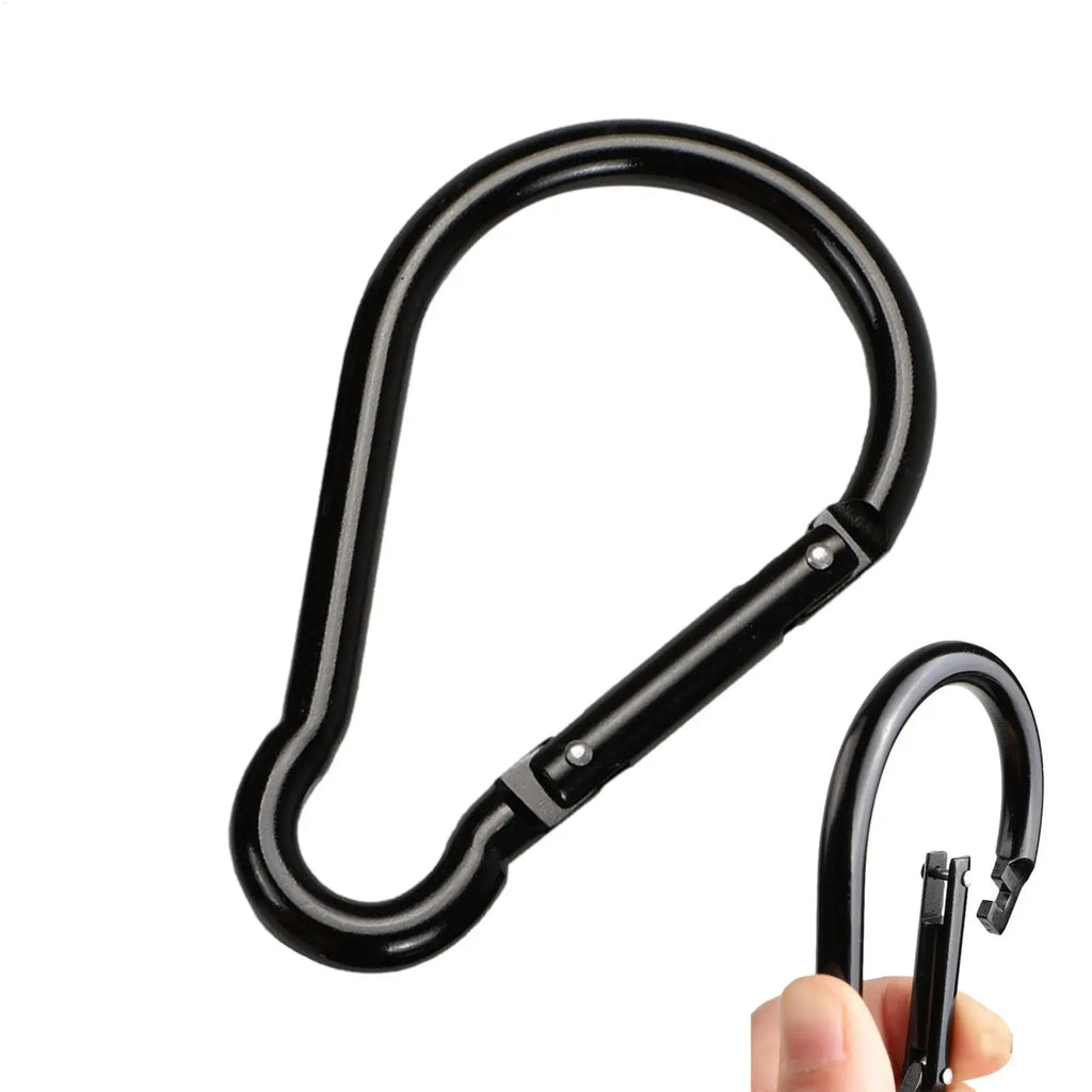Black Aluminum D Carabiner Clip – Camping & Hiking Hook Carabiner Clip Babs