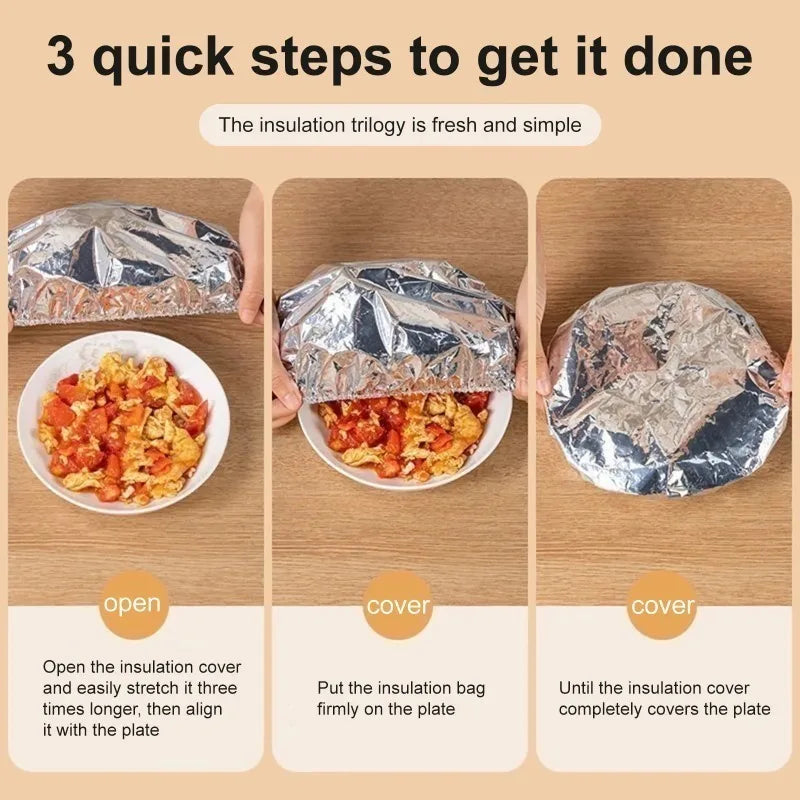 Reusable Aluminum Foil Food Cover Sheets | Heat-Preserving, 10–100 Pcs Aluminum Foil Food Cover Babs