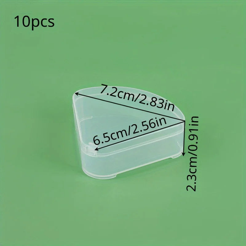 Triangle Powder Puff Storage Case – Dustproof, Transparent (5/10pc) Cosmetic Storage Case Babs 10pcs