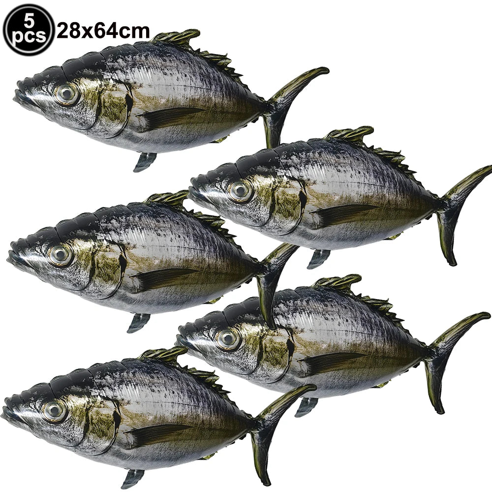 Fish Foil Balloons – Fishing Themed Birthday Party Decor Party Foil Balloons Babs Emerald As pictures show