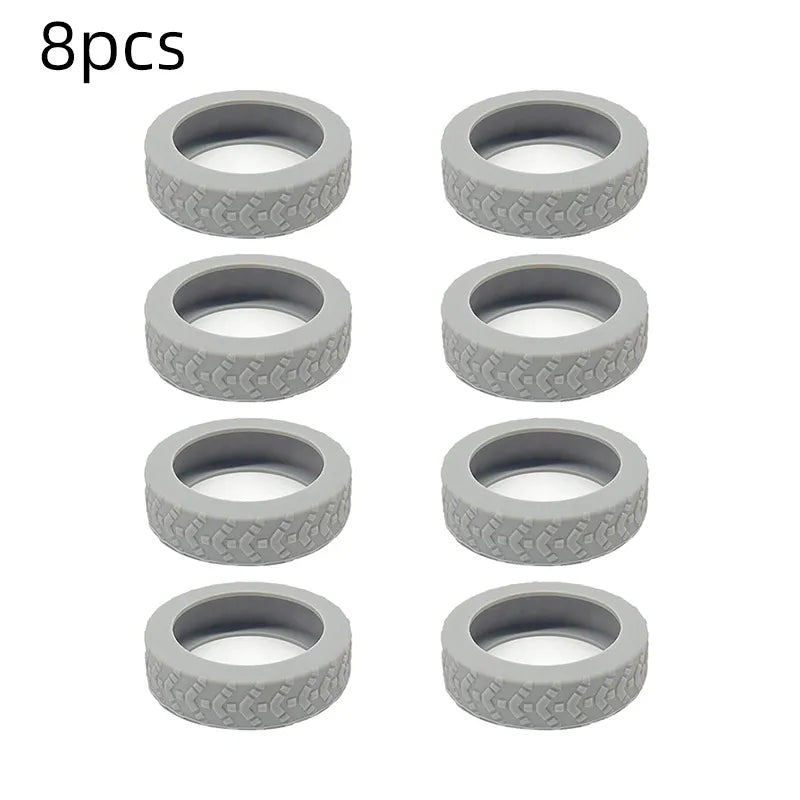 8-Pack Suitcase Wheel Covers – Silent TPR Rubber Luggage Rings Luggage Wheel Cover Babs GRAY