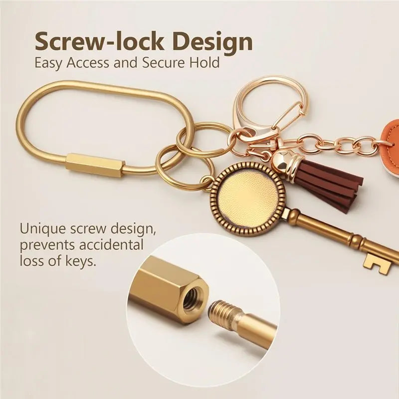 Minimalist Metal Key Ring – Vintage Drop U-Ring Brass Keychain Metal Keychain Babs
