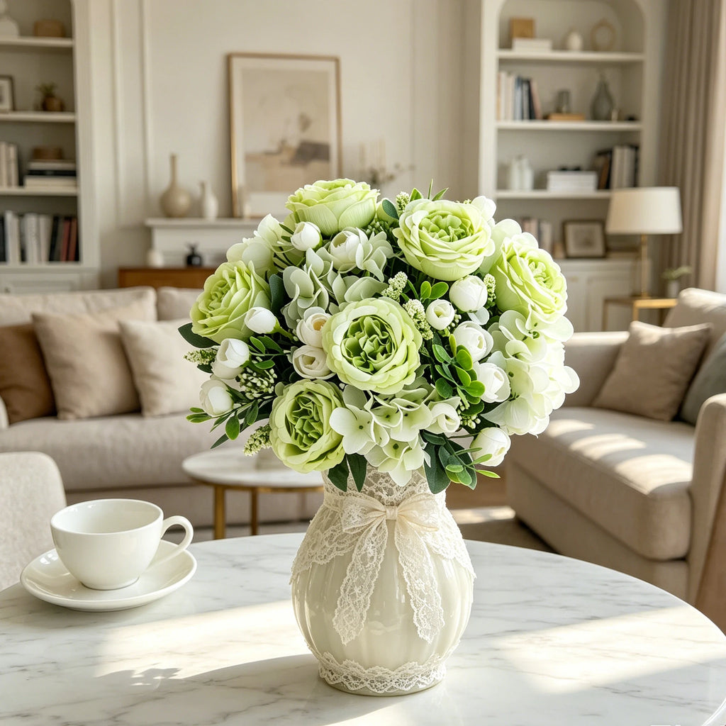 Artificial Silk Peony Hydrangea Bouquet – Wedding & Home Decor Artificial Flower Bouquet Babs