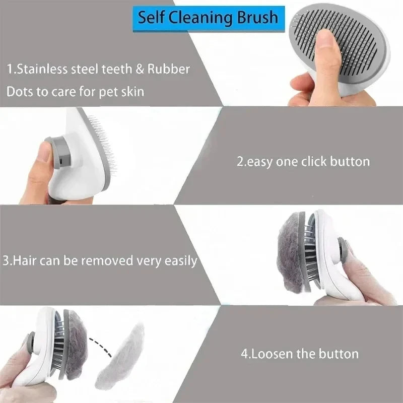 Pet Slicker Brush – Cat & Dog Hair Removal Grooming Comb Pet Grooming Brush Babs