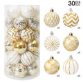 30pcs Gold & White Christmas Ball Ornaments 6cm Xmas Tree Decor Christmas Ball Ornaments Babs Gold White 6cm